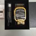 MioHHR Stainless Steel Band and Case Compatible with Apple Watch Band 49mm, Men Metal Protective Bumper Cover for iWatch Series Ultra 3/2/1, Gold