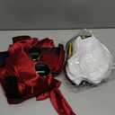 Kicpot Men Red Silky Robe Jacket Captain Halloween Costume Set Pajama Outfits Adult Men Women Sailor Hat Sunglasses (Medium)