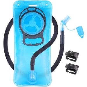 2L Hydration Bladder, BPA Free Water Bladder for Hiking Backpack 2 Liter Military Green Water Storage Bag with Insulated Tube, Hydration Back Pack Replacement for Outdoor Camping Running Cycling (2 litter bladder, 45 bite valve, blue)
