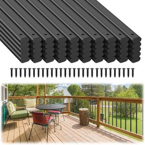50 Pack Deck Balusters 32" Staircase Baluster for Deck Systems
Black Hollow Metal Spindles for Stair Railing and Porch Railing, Indoor Outdoor Use (1.5mm Thick)