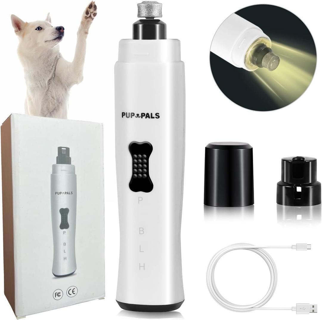 Dog Nail Grinder with 5 LED Shadow Free Light, Dog Nail Trimmer Protect Pet Paws from Over Grinding with 2 Speed Super Power Motor for Small, Medium and Large Dogs & Cats Paws Grooming