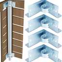 MorningRo 4 Pcs Chain Link Fence 1/2 (2 3/8 OD) x 6 Wood to Steel Post Corner Adapter Wood Fence Steel Post Bracket Adapter Brackets Heavy Duty Galvanized Iron