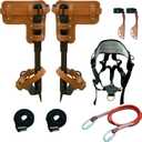 Tree Climbing Spikes Set Tree Climbing Gear 1 Pair Alloy Steel Climbing Spurs 350lbs Load Capacity with Safety Seat Arborist Equipment for Climbers, Fruit Picking and Lumberjack