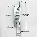 US Flat Slot Storm Door Mortise Lock Body Fits for Older Storm Doors, 5/16" Square Spindle Hub, 2-1/2" Handle PZ, 7/8" Backset, 7" Faceplate H.C., Non-Handed, Matte Black