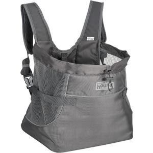 Outward Hound PupPak Dog Front Carrier, Medium, Grey  Hands-Free Hiking & Camping Pet Backpack for Small Pets up to 20 lbs, Padded Straps, Breathable Mesh, Water-Resistant, Safety Clip (12.5"L x 9.0"W x 14.0"H)