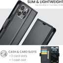 for iPhone 15 Pro Max Case Wallet with RFID Blocking Card Holder, PU Leather Kickstand Protective Flip Phone Cover Fit for iPhone 15 Pro Max 6.7", Black