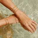 Gold Bracelets for Women 14K Gold Beaded Bracelets Stackable Bracelets for Women Gold Charm Bracelet Non Tarnish Gold Jewelry for Women Trendy