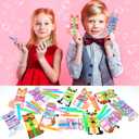 LEASEN 32 Pack Mini Bubble Wands with Valentines Animal Themes Greeting Cards for Kids, Valentine's Day Gifts Classroom Exchange Gift Set, School Prizes Party Favor