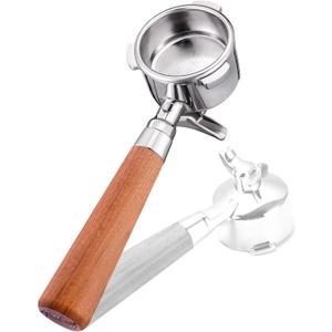 51mm 3 Ear Portafilter for DeLonghi EC680/EC685 - Stainless Steel Dual Spout Handle with Precision Basket,Siam Rosewood Grip