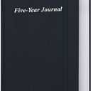 Hard Cover 5 Year Journal | The Easiest to Use Five Year Journal | Quick and Easy Five Year Memory Notebook | 5.8'' x8.3'', Black