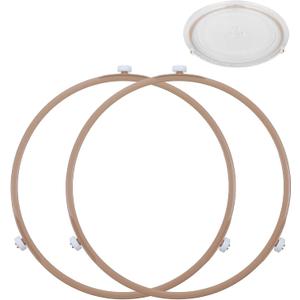 2Pcs Microwave Plate Holder, 8.66In Microwave Turntable Ring Oven Tray Roller Ring Replacement Parts for Microwaves Turntable Spinner Plate Holder, Supports 9.65-12.29 Inch Glass Plates, Easy to Use