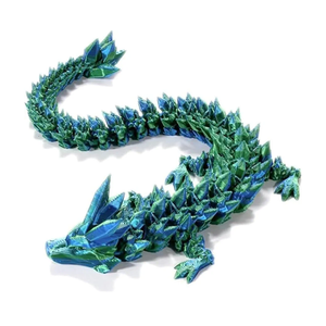 3D Printed Dragons, 12in Articulated Crystal Dragons