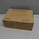 Bento box adult work lunch box, adult container, with 4 compartments, lunch container with cutlery ( knife, fork, spoon, sauce box), animal fruit fork, microwave and dishwasher safe, Orange Blue