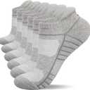 Lapulas Athletic Running Ankle Socks, Low Cut Cushioned Anti-Blister Tab Sports Socks Men Women 6Pairs L