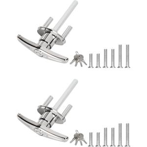 Garage Door Lock T-Handle Locks Latch Replacement Parts -2pack | Mounting Hardware Included,with 4 Keys，Fit 1-3/8" to 2" Thick Doors, T-Handles Locking Set for Garage Door
