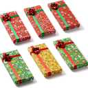 JOYIN 9PCS Presents Gift Card Holder Christmas Card Boxes with Lids, 6.5'' x 2.8'' x 0.8'' Christmas Cash Money Gift Holder Boxes with Bows, Sturdy Gift Wrapping Box for Holiday Birthday Party Favor