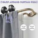 Anqiue Bronze Double Curtain Rods For Windows 48-88 Inch,Heavy Duty Double Curtain Rod with Aluminum Finial and Bracket,Adjustable Curved Double Window Rods For Blackout Or Room Darkening Panel