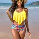 Edelqual Bikini Sets for Women High Waisted Tummy Control Bathing Suit, Small