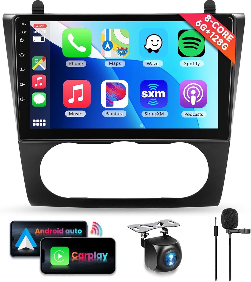 8 CORE 6G+128G Car Radio Stereo for Nissan Altima 2008-2012 with Wireless CarPlay Android Auto, 9 Inch 1280 * 720P IPS Touch Screen Android 13 GPS WiFi Bluetooth 32-Band DSP SWC Camera (Manual A/C) 8 CORE 6G+128G Car Radio Stereo for Nissan Altima 2008-2012 with Wireless CarPlay Android Auto, 9 Inch 1280 * 720P IPS Touch Screen Android 13 GPS WiFi Bluetooth 32-Band DSP SWC Camera (Manual A/C)