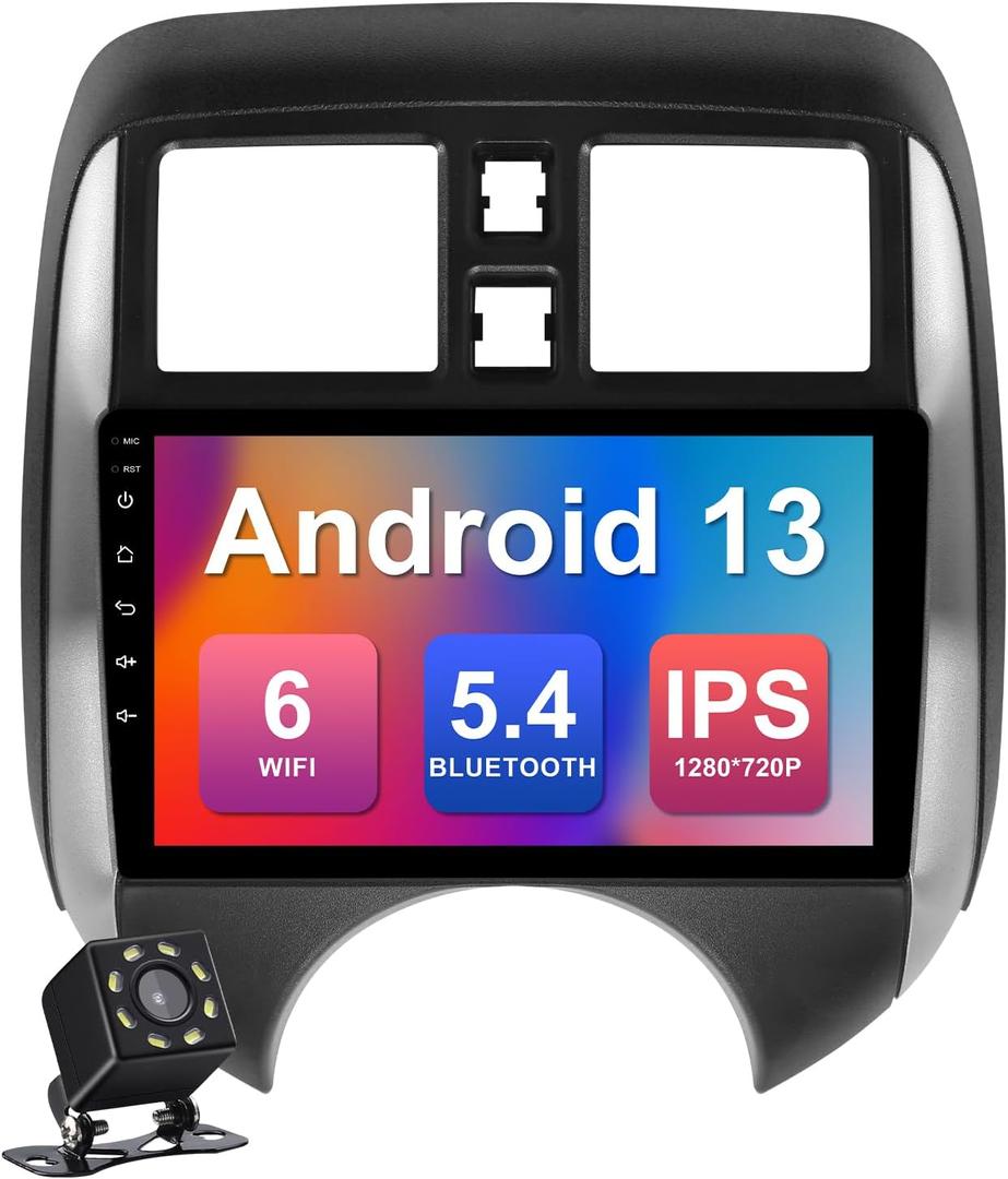 2+32G 9-inch Android 13 Car Stereo for Nissan Versa Note 2014-2018 IPS Touchscreen Screen Car Radio with Carplay & Android Auto Support Backup Camera GPS FM Navi BT SWC