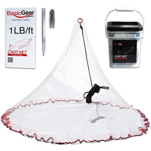 BasicGear® Cast Net, Lead, 12ft Radius, 3/16 in Mesh, 1lb, for Bait Fish