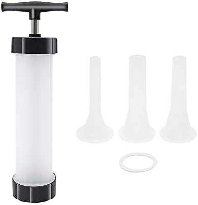Hoypeyfiy Homemade Sausage Maker Kitchen Sausage Stuffer Tool Manual Meat Filling Machine with 3 Stuffing Tubes
