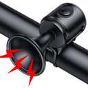 Electric Bike Horn 130db Loud Bicycle HornBike Bell for 22.2-32mm Handlebars Bike Horn for Adults with 3V Battery,Easy Installation Bicycle Bells for Adults Kids Mountain Bike/Scooter/Ebike (Black)