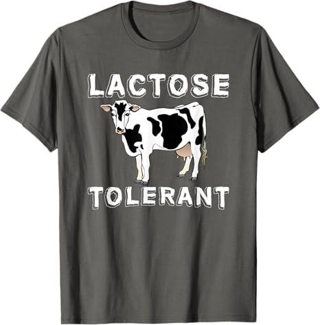 Lactose Tolerant T-Shirt, Small, Grey,S