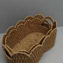 Coeusy Paper Rope Scalloped Basket Set of 2,Woven Storage Baskets for Shelves,Laundry,Towels,Clothes,Books,Toys,Cute Decor Baskets for Organizing,Natural Color