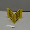 SmartSign "SDS Info" Two-Sided V-Shaped Projecting Sign with Down Arrow and Striped Border, 6 x 5 inch, 120 mil Polished Acrylic, Black and Yellow, Made in USA