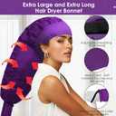 TEPENAR Hair Dryer Bonnet Attachment: Upgraded Extra Large Hooded Dryer Adjustable Hair Dryer Caps - Easy to Use for Natural Curly Textured Hair Care Styling Fast Drying - Purple