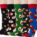 Chalier 5 Pairs Womens Fun Famous Painting Patterned Art Socks Cotton, Printed Cool Novelty Funny Socks for Women (One Size)