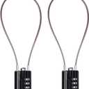 SEPOX Versatile Twins Resettable 4-Digit Combination Padlock with Extrem Long Cable  Personalized Password, Durable Vinyl Steel Cable, Multipurpose Lock for Suitcase, Gym  Black 32cm Cable