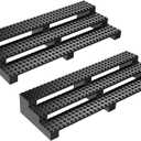 popbricks 2 Pack Brick Minifigure Display Stand - 3-Tier Display Case for Lego Mini Figures - Holds 66 Figures - Black Stylish Organizer for Collectors | Great Gift for Minifigure Lovers