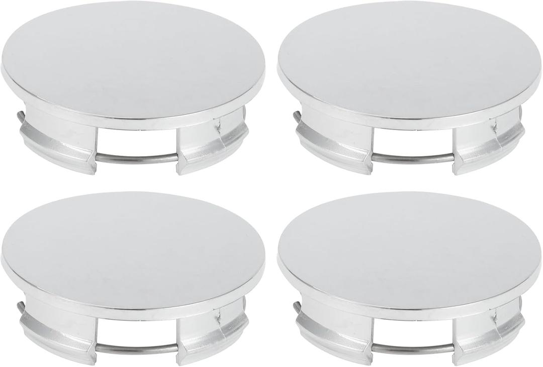 4 Pcs 57mm 2.24" OD - Universal Car Wheel Hub Center Caps - Car SUV Trucks Auto Hub Covers Scratch Resistant Rustproof - Durable Plastic Chrome Silver Tone
