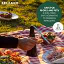 Belfans FlyRepellent Fan for Tables – Rechargable/USB Powered, Soundless Fly Swatter with Holographic Blades and Portable Fly Fan for Bees, Wasps & Outdoor Use (Silver Rechargeable)