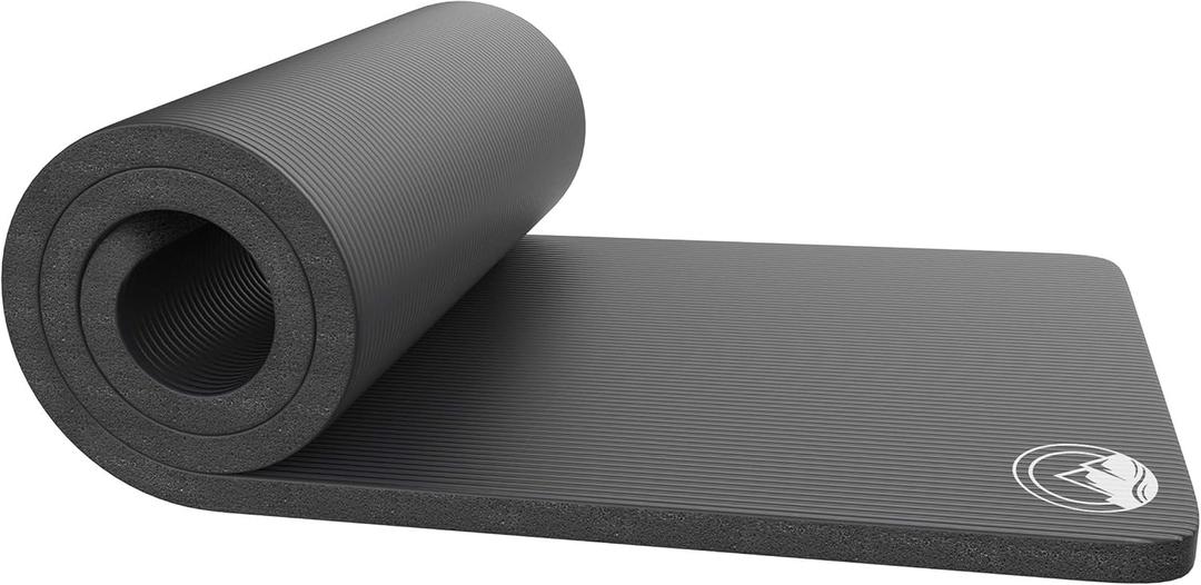 Foam Sleeping Pad for Camping - 1.25-Inch-Thick Waterproof Sleep Pad with Carry Straps for Cots, Tents, or Sleepovers by Wakeman Outdoors (Black)