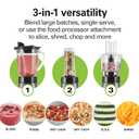 Hamilton Beach Blender and Food Processor Combo for Shakes & Smoothies, With 3 Cup Electric Food Chopper Attachment, 40 oz Glass Jar, Blender Travel Cup, 700 Watts Peak Power, Gray & Black (58163)