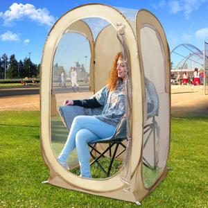 South to East Pop Up Weatherproof Sports Tent 1 Person, Ultra-Clear-View TPU, All Weather Shelter for Soccer, Watching Sports, Camping, Fishing