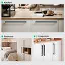 256mm (10") Center to Center Matte Black Stainless Steel Cabinet Handles 20 Pack - Kitchen Drawer Pulls & Dresser Knobs, Durable Cabinet Hardware