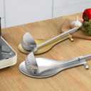 VanlonPro Stainless Steel Spoon Rest, Spatula Ladle Holder, Stainless Steel Utensil Spoon Rest Holder, Brushed Finish, Dishwasher Safe 9.8 x 3.7 Inch (Silver 1PC)