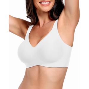 Wireless Bras for Women Full Coverage No Underwire Push Up Supportive Bra Comfortable Everyday T-Shirt Bra (Small)