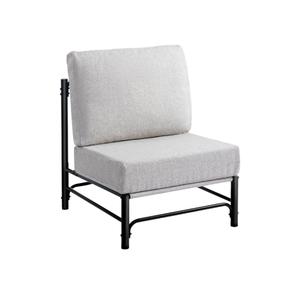 HollyHOME Mid Century Modern Accent Chair, Comfy Reading Chair with Soft Cushion, Metal Frame Fabric Large Lazy Chair, Upholstered Lounge Sofa Chairs for Living Room, Bedroom, Balcony, Camel&Blue