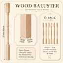 Junkin 6 Pack 37.4" Wooden Baluster Spindles Wood Stair Balusters | Unfinished Wood Baluster, Decorative Wood Spindles Unpainted, Wooden Spindles for Crafts, Woodworking, Furniture Improvement