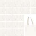 25 Pcs Mini Tote Bag Reusable Grocery Bags Blank Canvas Tote Bags DIY Sacks Gift Bags for Kids DIY Craft Party Favors (8.5 x 8 Inch)