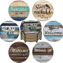 Bar Ceramic Cup Drink Coasters Set of 6 with Holder,Water Absorbent Round Monogram Cute Cool Morden Funny Unique,for Wine Bottle Table Desk Farmhouse Office (Multicolor)