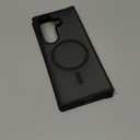 Magnetic for Samsung Galaxy Z Fold 7 Case [Compatible with MagSafe] Slim Translucent Matte Hard Back Cover & Soft Bumper, Fold7 Silicone Shockproof Phone Case, Black