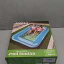 SLOOSH Inflatable Tanning Pool Lounger Float, 85" x 57" Extra Large Pool Floats Adult with Pillow, 4 in 1 Suntan Tub Raft Floatie,Sunbathing Bed Lounge for Water Blow Up Ball Pit, XL-Blue Green