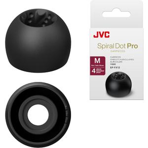 JVC EPFX12 Spiral Dot Pro Earpieces  2 Set of (4) Ear Tips, Sizes Small Through Large, Fits Many JVC Models (Medium 12mm)