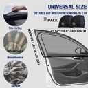 Car Front Window Shades, OUTTDID 2 Pack Side Window Sun Shades,Stretchy Mosquito Net Cover Fit Cars SUVs - Up to 31.5x49.6